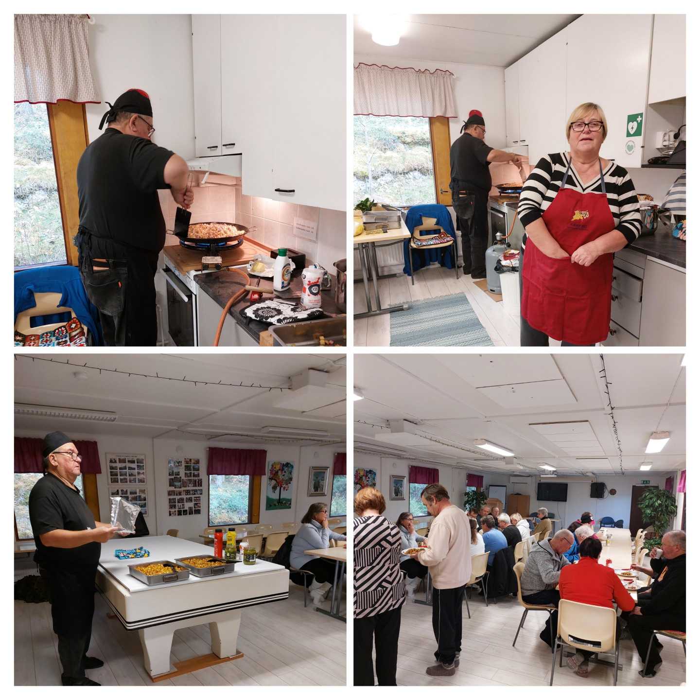 Kuvakollaasi pyttipannun valmistuksesta ja syömisestä